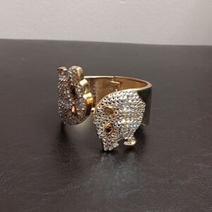 Gold and Silver Two-Tone Bracelet with Sparkling Stones